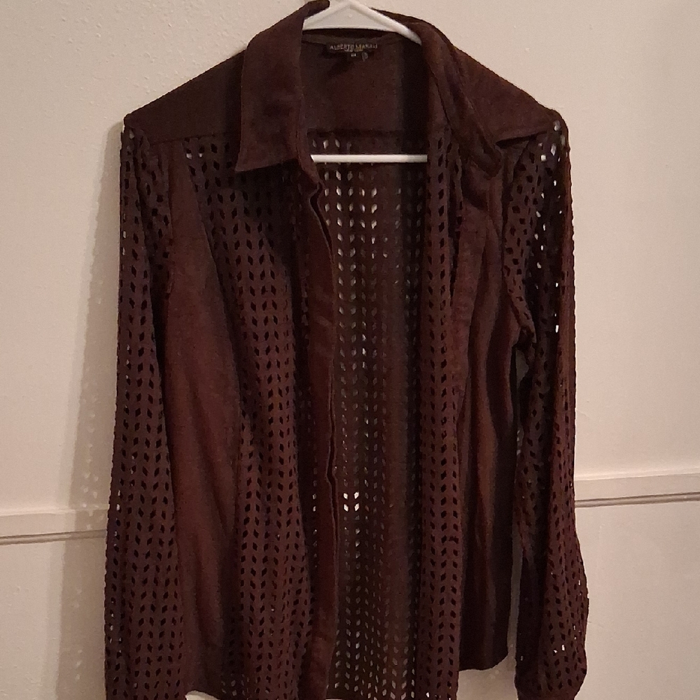Brown Suede Women Top
